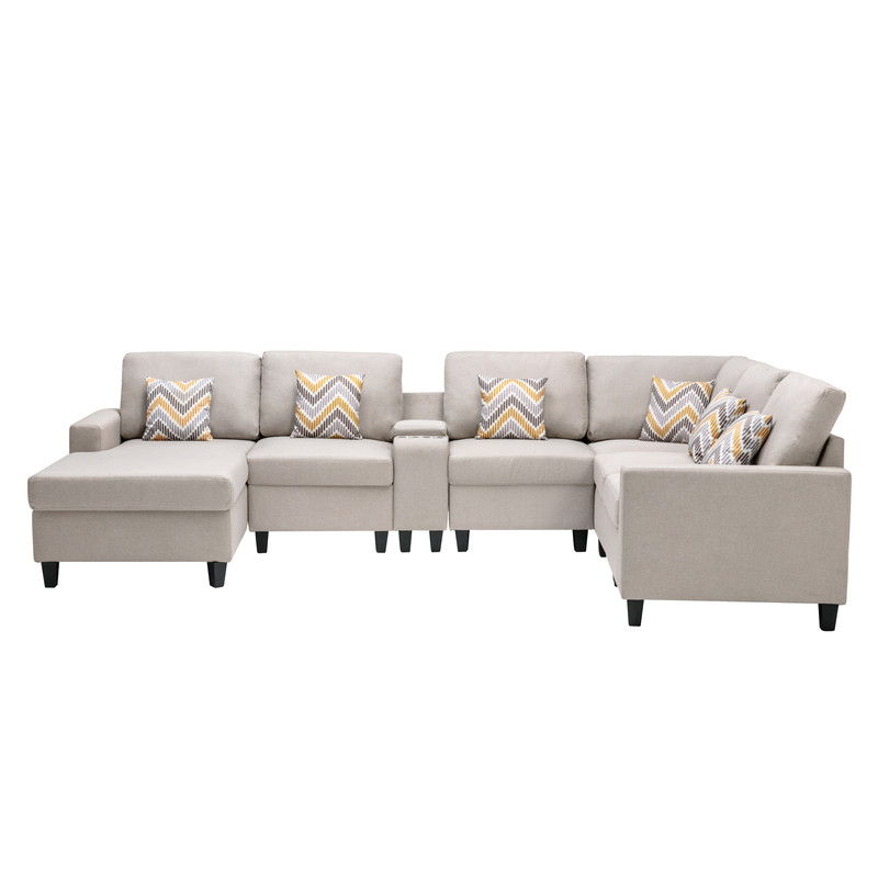 Nolan - 7 Piece Sectional Sofa With Pillows And Interchangeable Legs