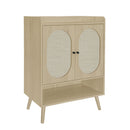 2 Door Shoe Rack, Freestanding, Modern Shoe Storage Cabinet, For Entryway - Natural