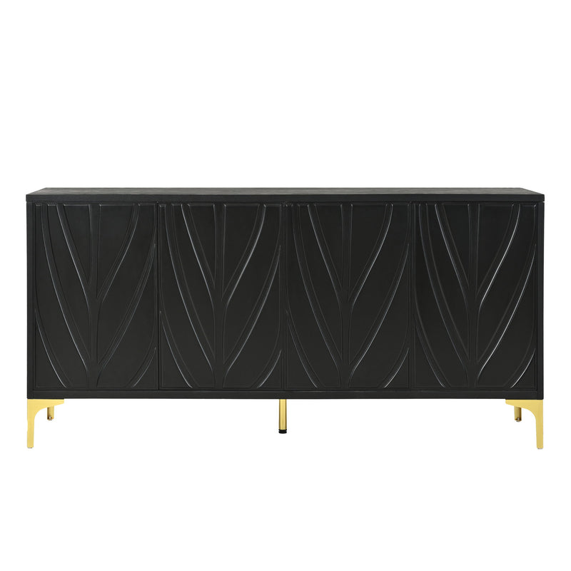 Modern Sideboard Buffet Cabinet With Handleless Press To Open Design With 4 Doors