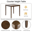5 Piece Dining Table Set, Wooden Dining Square Table Set For 4
