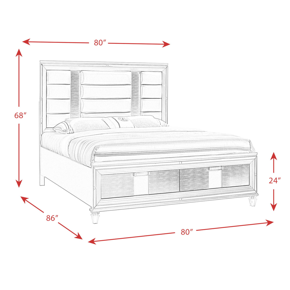 Twenty Nine 2-Drawer Storage Bed in Dark Gray by Elements International, view 2