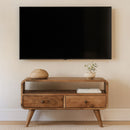 Mini Curved Media Unit - Oak