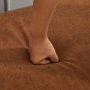 Elegant Upholstered Bench Daybed Ottoman With Bolster Pillows