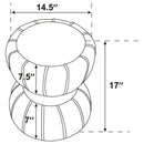 Round Upholstered Ottoman Pouf With Velvety Soft Upholstery