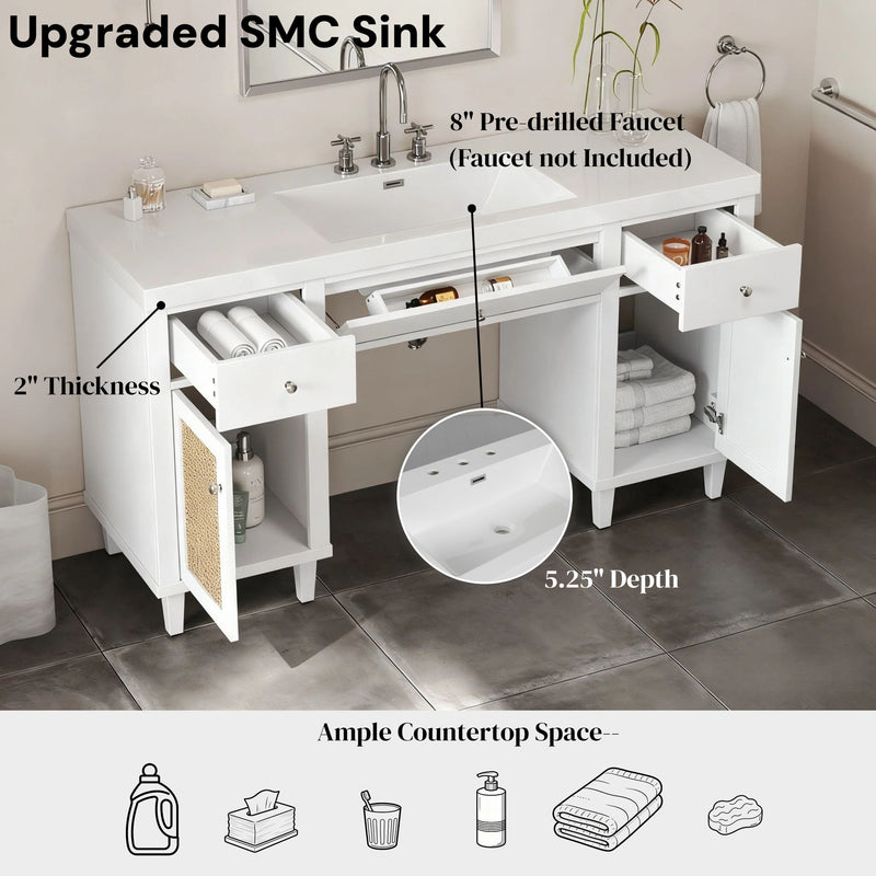 Bathroom Vanity With Sink, Spacious Storage Cabinet