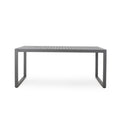 Modern Outdoor Aluminum Rectangular Dining Table With Slatted Top