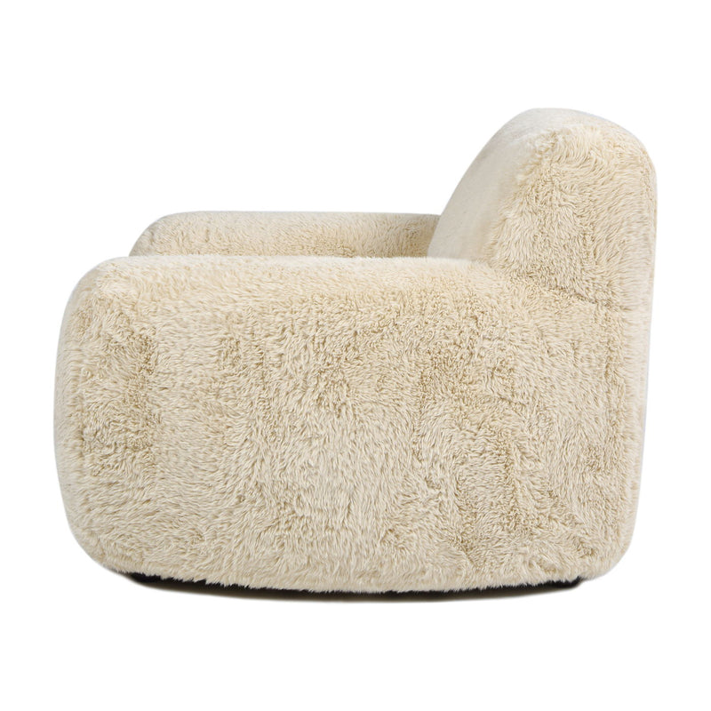 Summit - Faux Sheepskin Overstuffed Arm Chair - Cream Beige