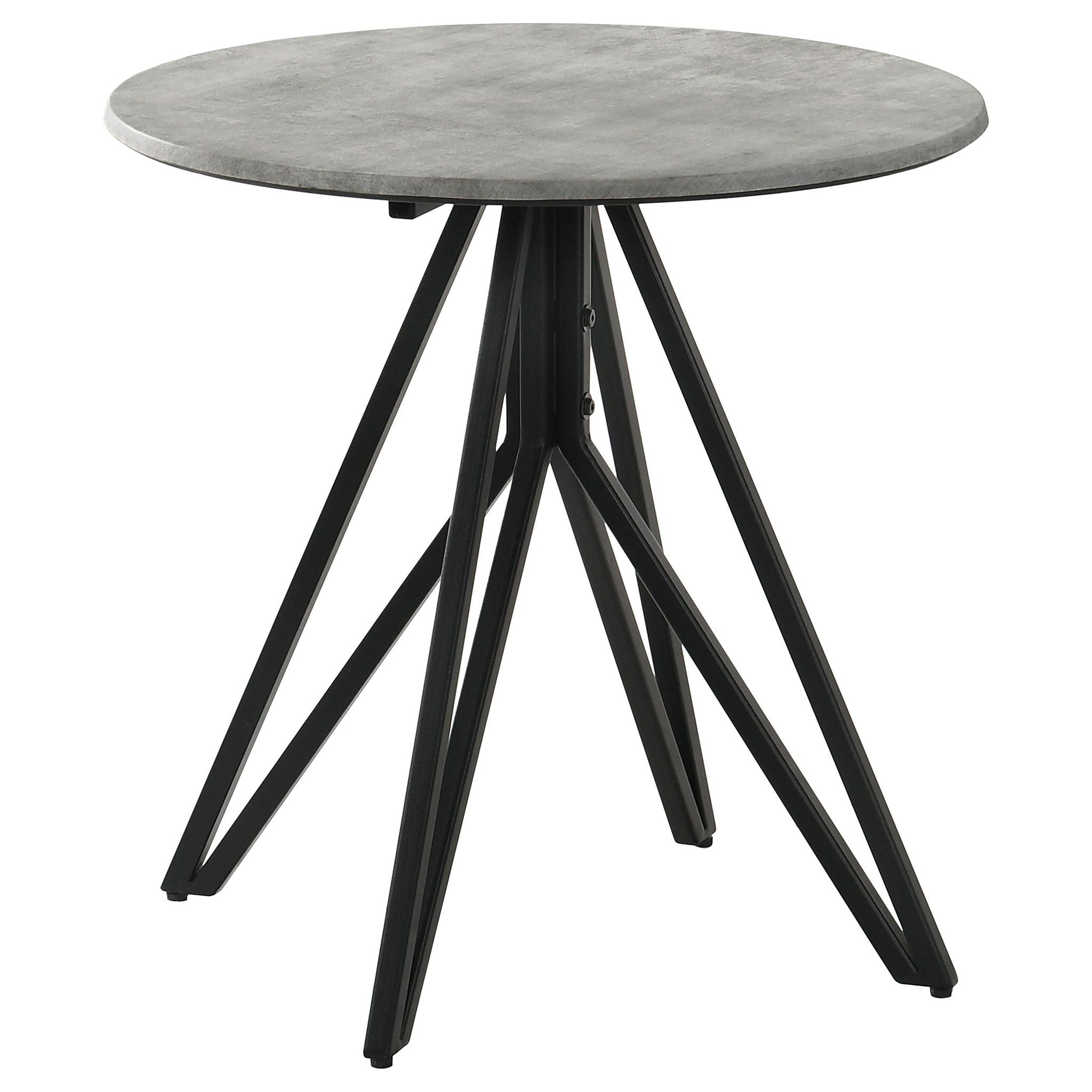 Hadi Round SmartTop Side End Table Cement and Gunmetal - Atlantic Fine Furniture Melbourne FL
