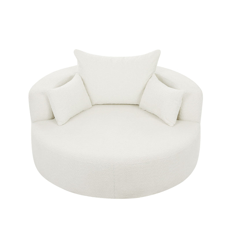 360° Swivel Chair Accent Barrel Chair With Removable Pillows