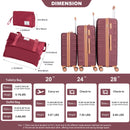 5 Piece Set Hard Case Spinner Wheels Luggage Sets With Tsa Lock