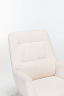 Rocking Chair Nursery, Teddy Upholstered Glider Rocker With High Backrest, Reading Chair Modern Rocking Accent Chairs Glider Recliner For Living Room - Cream