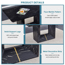 Modern Dining Table With Marbled Design For Luxurious Elegance - Black