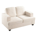 Modern Loveseat, Comfortable 2 Seater Couch With Deep Seating, Loose Back Cushions, Wide Arms