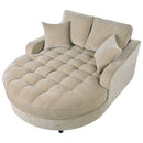 Modern Chaise Lounge Upholstered Sofa Couch With Tufted Seat And Detachable Pillows For Living Room