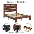 King Bed Frame Headboard , Wood Platform Bed Frame , Noise Free,No Box Spring Needed and Easy Assembly Tool,Large Under Bed Storage, Vintage Brown