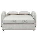 Pull Out Loveseat Sofa With Adjsutable Backrest, 2 Pillows, Cup Holders, USB Ports For Living Room