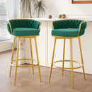 Modern Low Back Upholstered Counter Height Bar Stools (Set of 2)