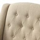 Elegant Upholstered Armchair With Ottoman Set - Beige