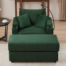 Single Sofa Couch With Storage Space, Movable Ottoman, USB Ports, Cup Holders, Phone Holder