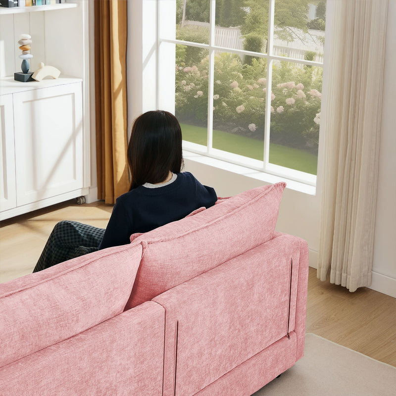 Contemporary Modular Sectional Sofa Set With Movable Ottoman