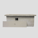 Concrete 60" Rectangular Propane Gas Fire Pit Table With 60000 Btu For Outdoor Spaces - Light Gray