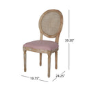Elegant Dining Chair Set With Cane And Fabric Upholstery