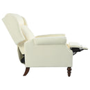 Push Back Recliner Chair Upholstered Recliner Armchair With Classic Wing Back And Solid Gourd-Shaped Legs