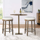 360° Swivel Wooden Barstools With Upholstered Seat, Counter Height (Set of 2)