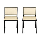 Chandigarh Dining Room Chairs With Natural Rattan (Set of 2)