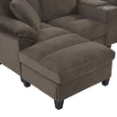 Modern U-Shaped Sectional Sofa With Storage Ottomans