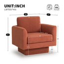 360° Modern Swivel Accent Chair Round Armchair, Thick Padded Single Lounge Sofa Upholstered Comfy