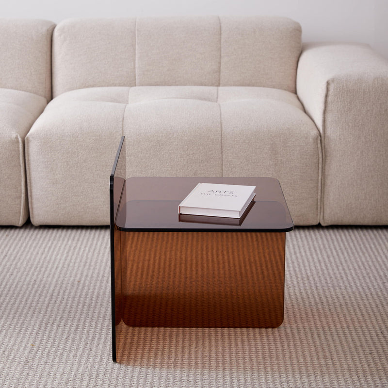 Modern Transparent Tempered Glass Sidetable