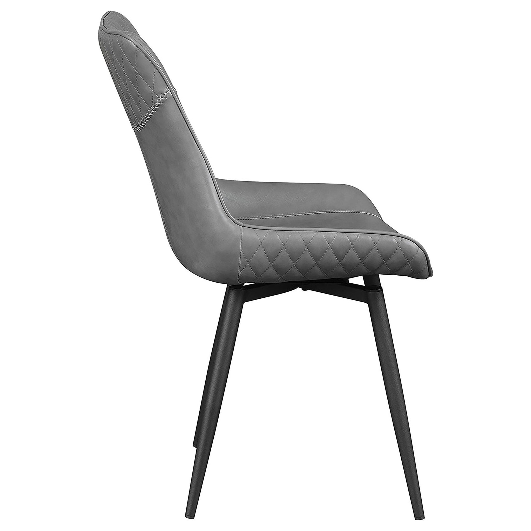Brassie Upholstered Swivel Dining Side Chair Grey (Set of 2) - Atlantic Fine Furniture Melbourne FL