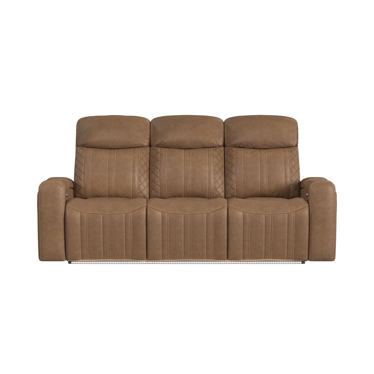 Side Kick Sofa With Ddt, Wireless Charger, Cupholders And White Led Light in Simba Saddle by Elements International, view 2