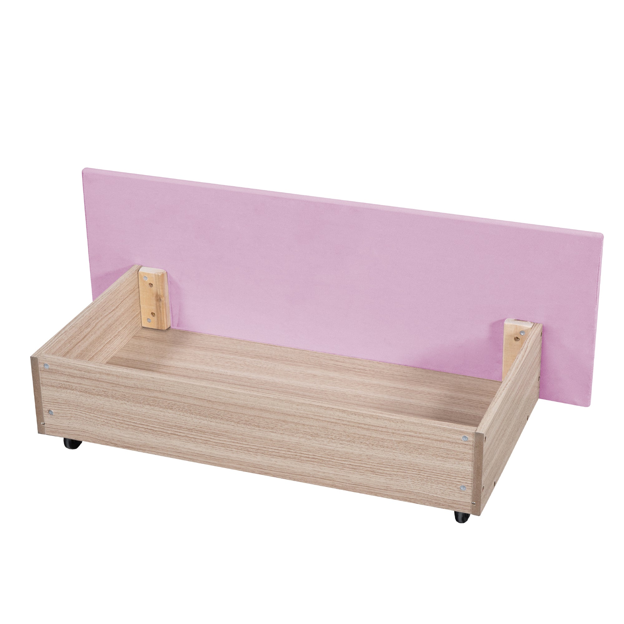 Queen Size Upholstered Bed with 4 Drawers, Pink - Atlantic Fine Furniture Melbourne FL
