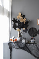 Light Plaid Pumpkin, For Holiday Halloween Decor - Black / White