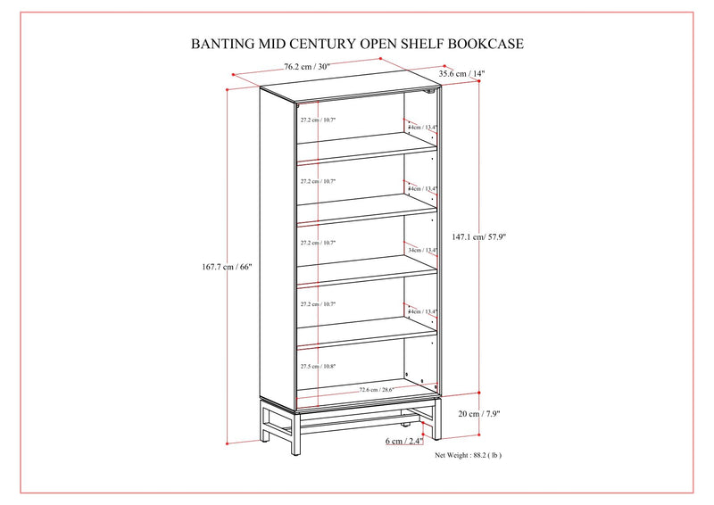 Banting - Mid Century Bookcase, Handcrafted