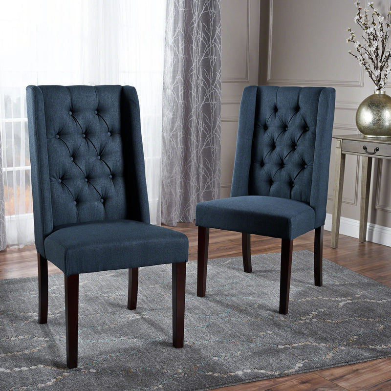 Sophisticated Tufted Dining Chair With High Back Design