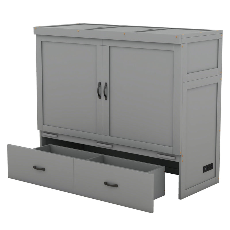 Murphy Bed With USB Port And A Large Drawer