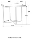 Elyna - Square Stone Top Accent Side Table - Beige