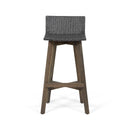 Equinox - Outdoor Barstool With Rattan Wicker Top And X Stretcher Frame (Set of 2)