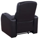 Cyrus - Upholstered Track Arm Recliner - Black
