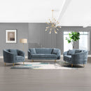 Nakendra - Sofa With 2 Pillows - Cobalt Blue Chenille