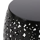 Modern Outdoor Metal End Table Set With Durable Iron Frame - Black