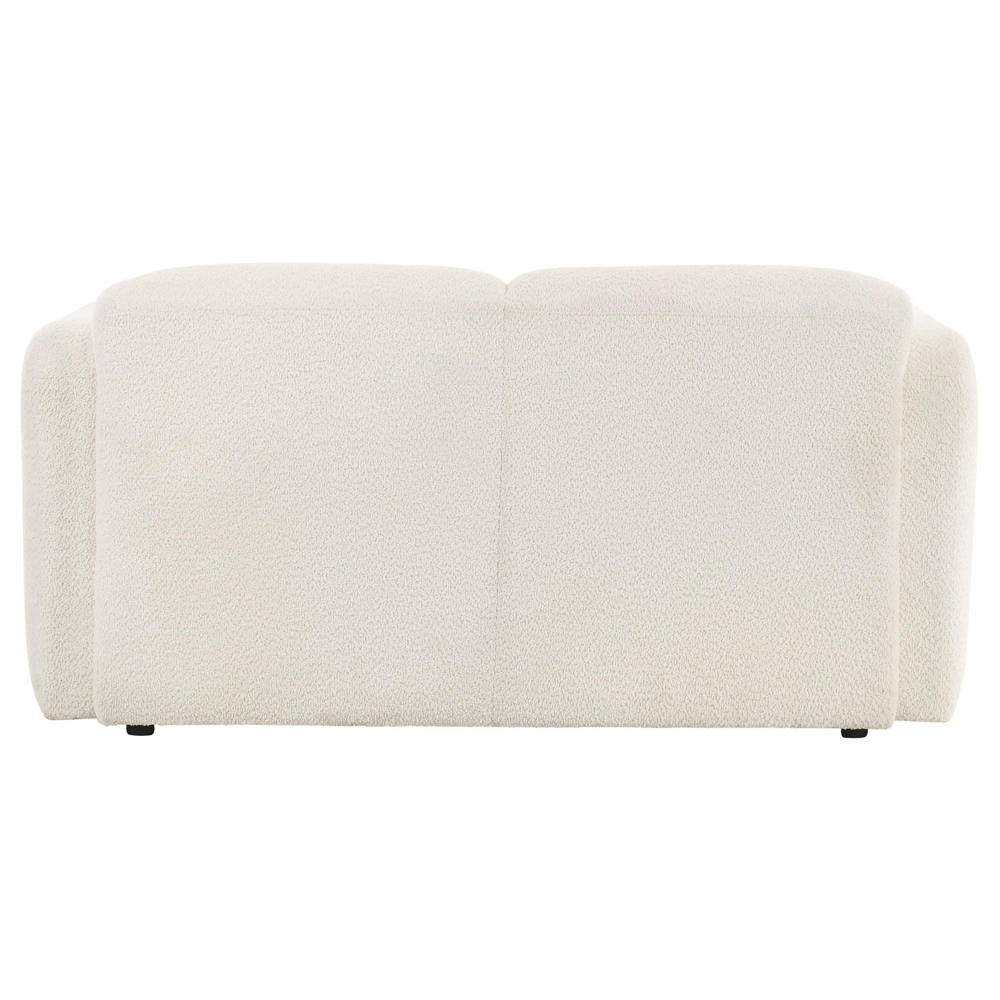 Dorset Fabric Upholstered Round Track Arm Loveseat White