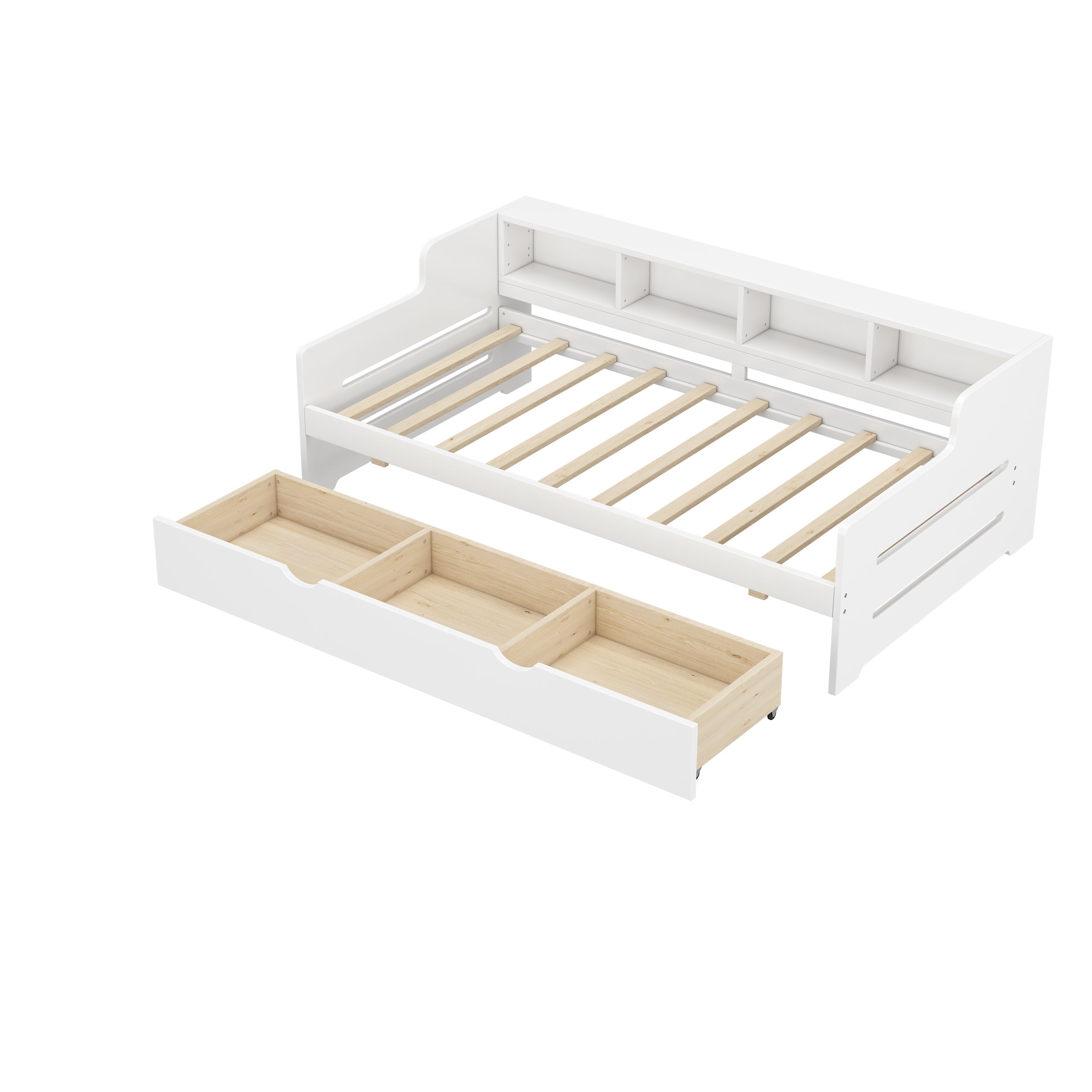 Twin Size Wooden Day Bed with 3 Trawers for Guest Room, Small Bedroom, Study Room, White - Atlantic Fine Furniture Melbourne FL