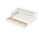 Twin Size Wooden Day Bed with 3 Trawers for Guest Room, Small Bedroom, Study Room, White