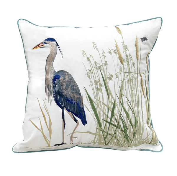 Great Blue Heron Left Indoor/Outdoor Throw Pillow