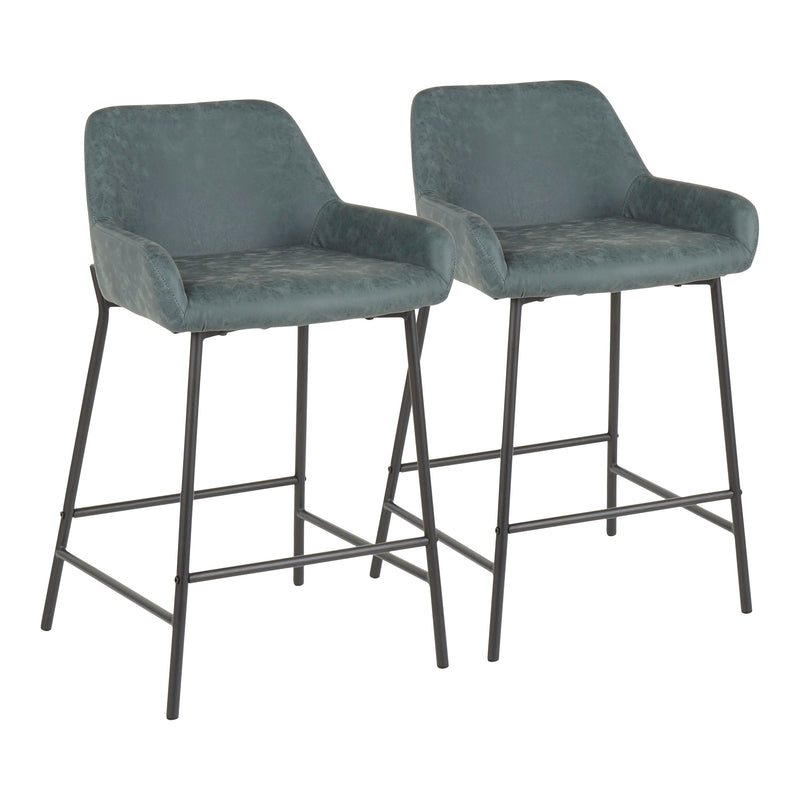 Daniella - Industrial Fixed Height Counter Stool (Set of 2)