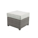 Salena - Patio Sofa & Ottoman - Beige Fabric & Gray Wicker - 26" - Atlantic Fine Furniture Inc